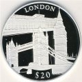 Либерия 20 долларов 2000 год - Европейские достопримечательности. Лондон
