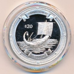 Виргинские острова 20 долларов 2000 год