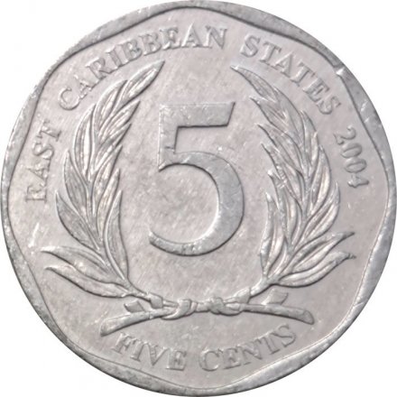 Восточные Карибы 5 центов 2004 год