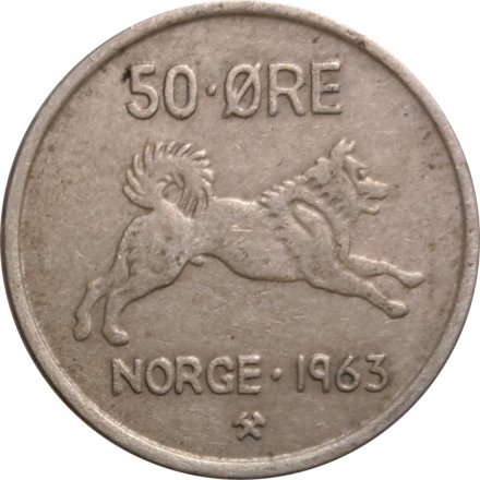 Норвегия 50 эре 1963 год