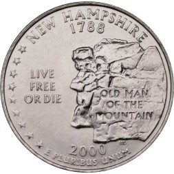 США 25 центов 2000 год - Штат Нью-Гэмпшир (D)