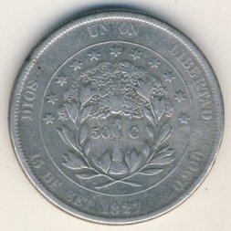 Гондурас 50 сентаво 1871 год