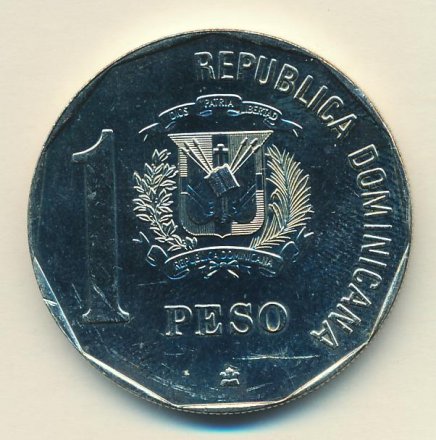 Доминиканская республика 1 песо 1992 год - 500 лет открытию и евангелизации Америки. Христофор Колумб