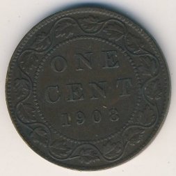 Канада 1 цент 1908 год