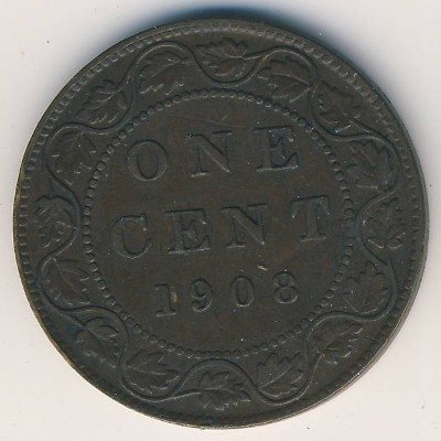 Канада 1 цент 1908 год