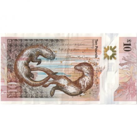 Шотландия 10 фунтов 2016 год - Royal Bank of Scotland - Мэри Сомервилль. Выдры - VF