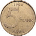 Бельгия 5 франков 1996 год BELGIE