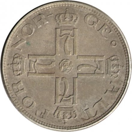Норвегия 50 эре 1922 год (форма: круг без отверстия)