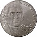 США 5 центов 2011 год - Томас Джефферсон (D)