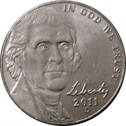 США 5 центов 2011 год - Томас Джефферсон (D)