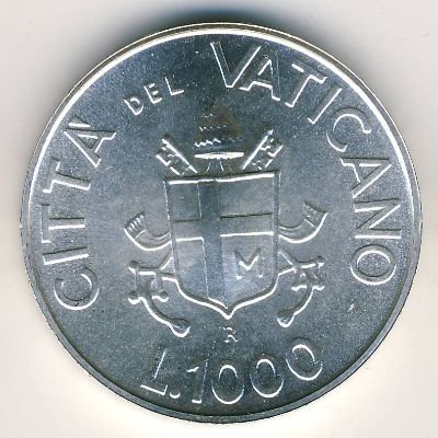 Ватикан 1000 лир 1991 год