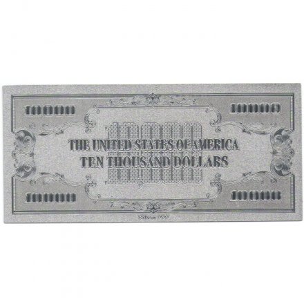 Сувенирная банкнота США 10000 долларов (серебро) - UNC