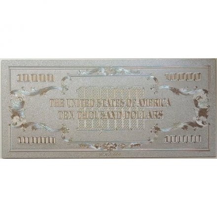 Сувенирная банкнота США 10000 долларов (серебро) - UNC