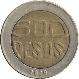 Колумбия 500 песо 2006 год
