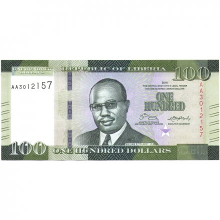 Либерия 100 долларов 2016 год - Торговки UNC