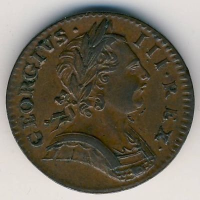 Великобритания 1 фартинг 1773 год