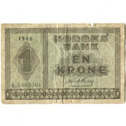 Норвегия 1 крона 1948 год - F