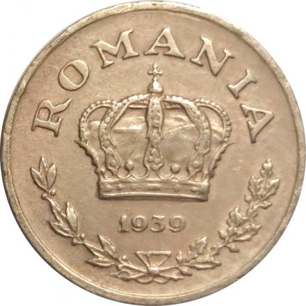 Румыния 1 лей 1939 год
