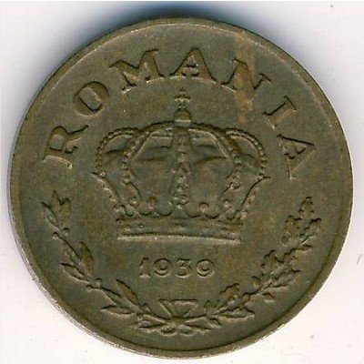 Румыния 1 лей 1939 год