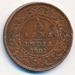 Британская Индия 1/12 анны 1905 год