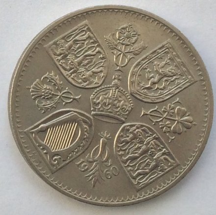 Великобритания 5 шиллингов 1960 год