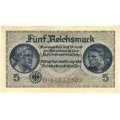 Германия 5 рейхсмарок 1940-1945 годов выпуска - Немецкие оккупационные территории - aUNC