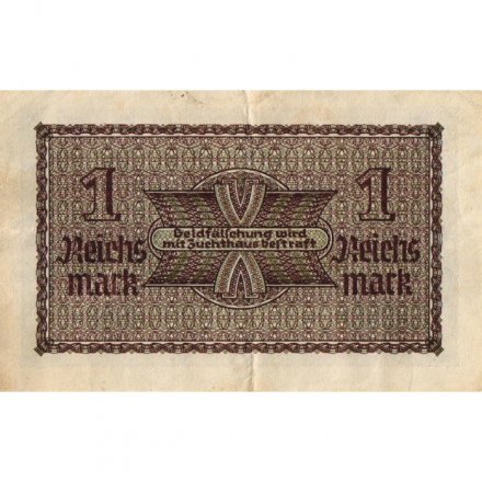 Третий Рейх (Германия) 1 рейхсмарка 1939-1945 год - Для оккупированных территорий - VF