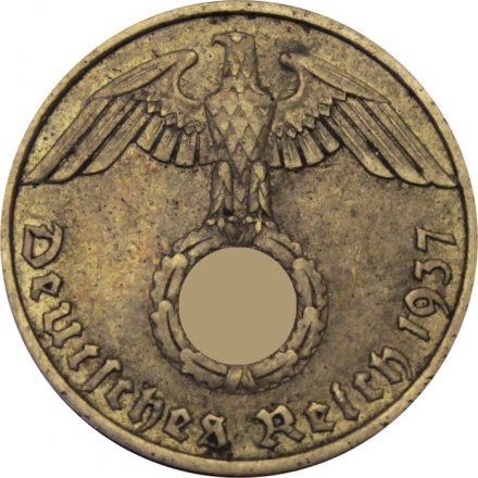 Третий Рейх 10 рейхспфеннигов 1937 год (F)