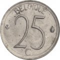 Бельгия 25 сантимов 1967 год BELGIQUE