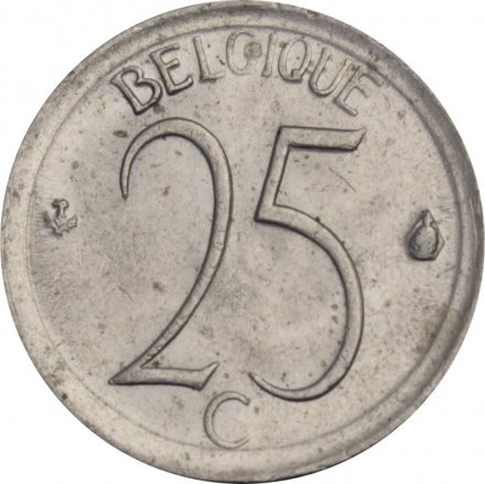 Бельгия 25 сантимов 1967 год BELGIQUE