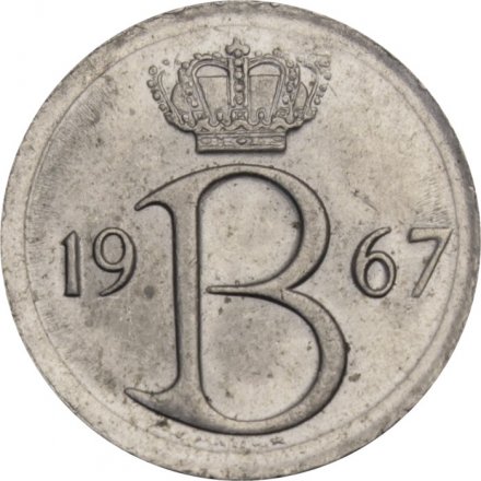 Бельгия 25 сантимов 1967 год BELGIQUE