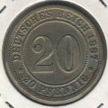 Германия 20 пфеннигов 1887 год