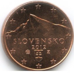 Словакия 1 евроцент 2012 год