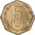 Чили 5 песо 1994 год