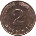 ФРГ 2 пфеннига 1979 год - D