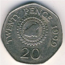 Гернси 20 пенсов 1999 год