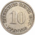 Германия 10 пфеннигов 1908 год (G)