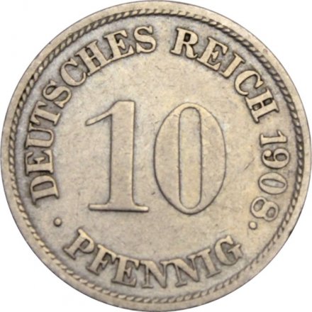 Германия 10 пфеннигов 1908 год (G)