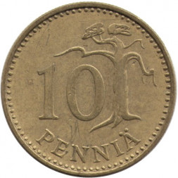 Финляндия 10 пенни 1972 год