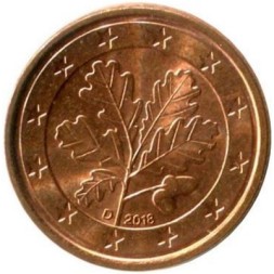Германия 1 евроцент 2018 год (D)