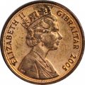 Гибралтар 1 пенни 2005 год