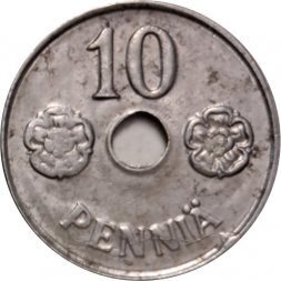 Финляндия 10 пенни 1943 год (железо)