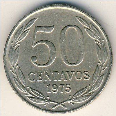 Чили 50 сентаво 1975 год