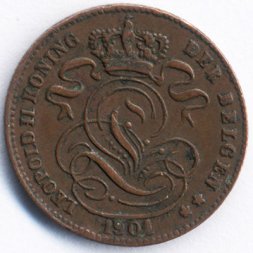 Бельгия 1 сантим 1901 год DER BELGEN