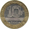 Франция 10 франков 1991 год - Гений Свободы