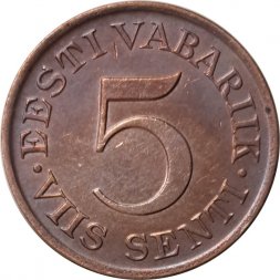 Эстония 5 сентов 1931 год