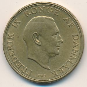 Дания 2 кроны 1953 год - Король Фредерик IX (небольшой тираж)