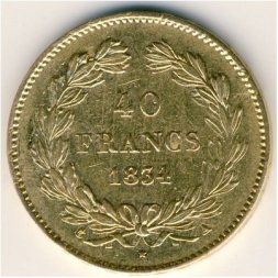 Франция 40 франков 1834 год