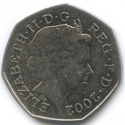 Великобритания 50 пенсов 2002 год