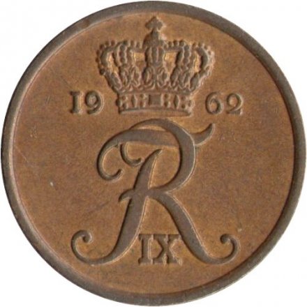 Дания 5 эре 1962 год (бронза)